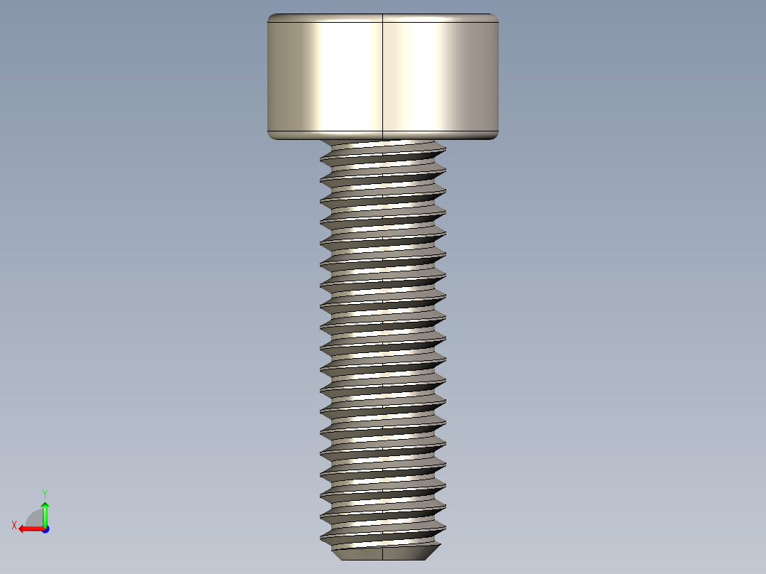 Screw_DIN_912_M3x10F_A2.STEP公制内六角螺钉后视图