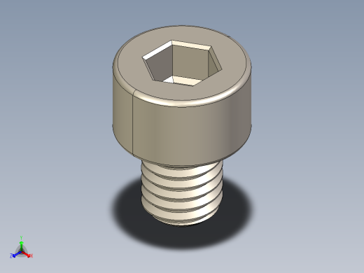 Screw_DIN_912_M5x6F_A2.STEP公制内六角螺钉