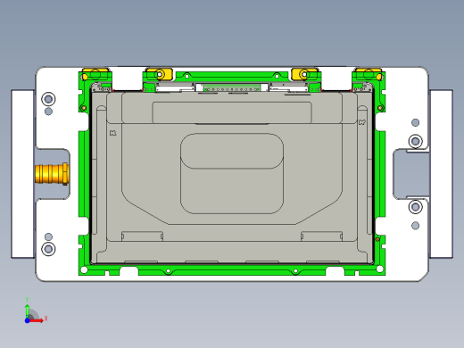 铝制电脑A壳铣HINGE缺口四轴伸缩定位+真空吸气工装治具模型前视缩略图