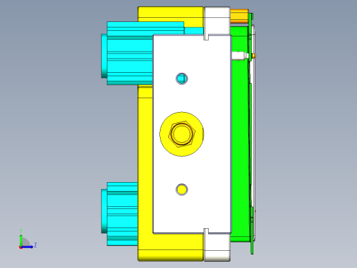 铝制电脑A壳铣HINGE缺口四轴伸缩定位+真空吸气工装治具模型左视缩略图