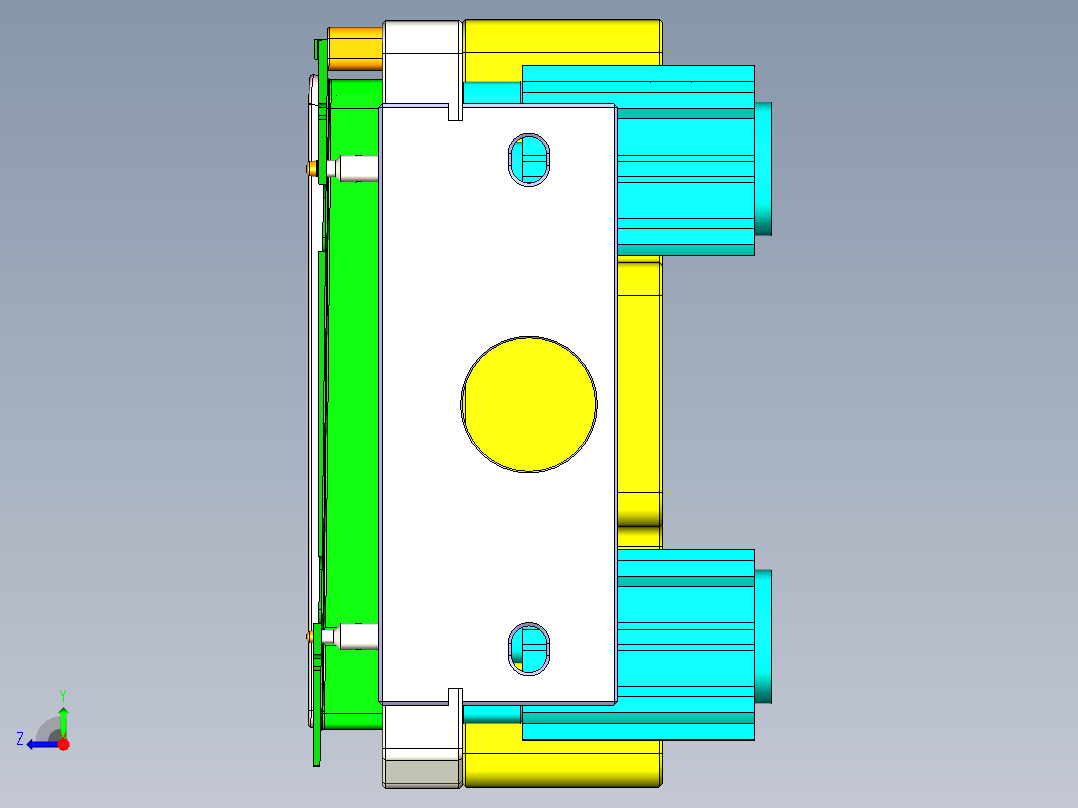 铝制电脑A壳铣HINGE缺口四轴伸缩定位+真空吸气工装治具模型右视图