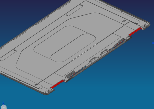 铝制电脑A壳铣HINGE缺口四轴伸缩定位+真空吸气工装治具模型缩略图
