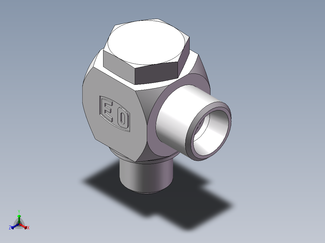 高压铰接式90度接头、1CI-16-B04正等轴测图