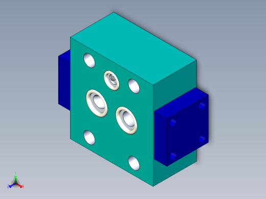 10通径液控单向阀正等轴测缩略图