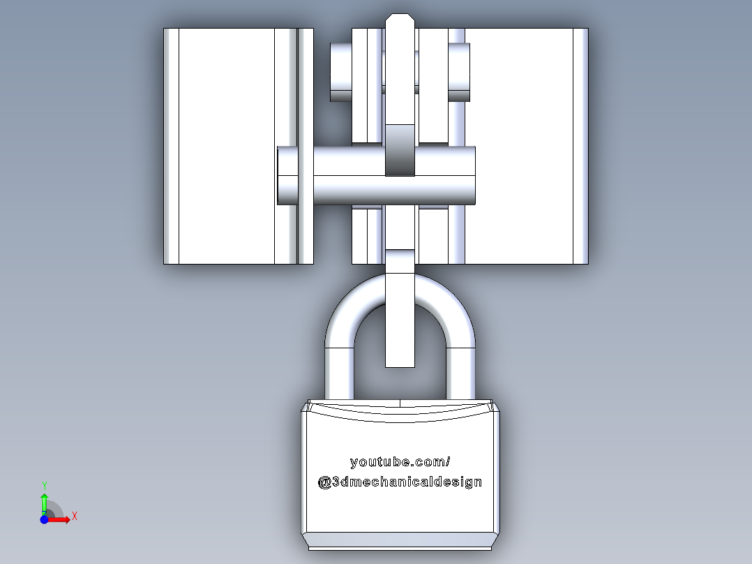 简单的自动门闩锁前视图