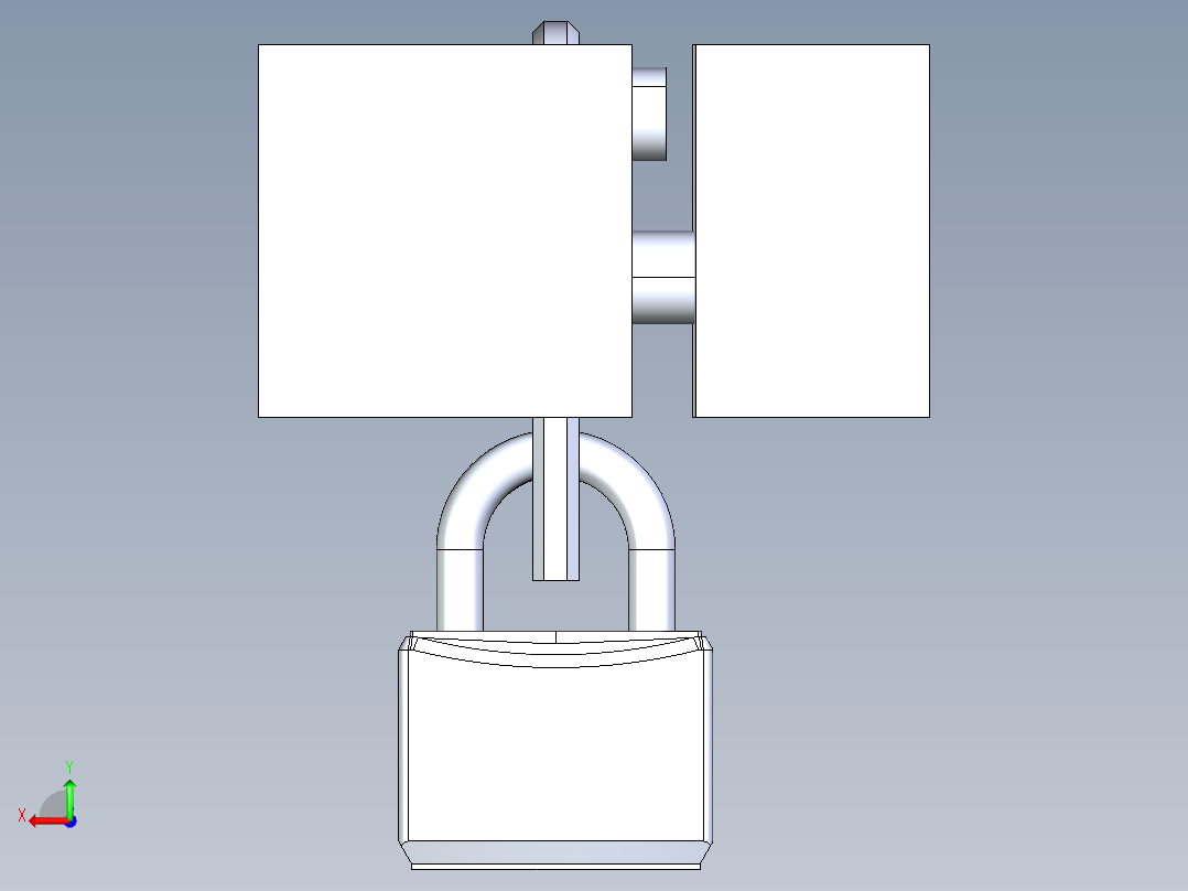 简单的自动门闩锁后视图