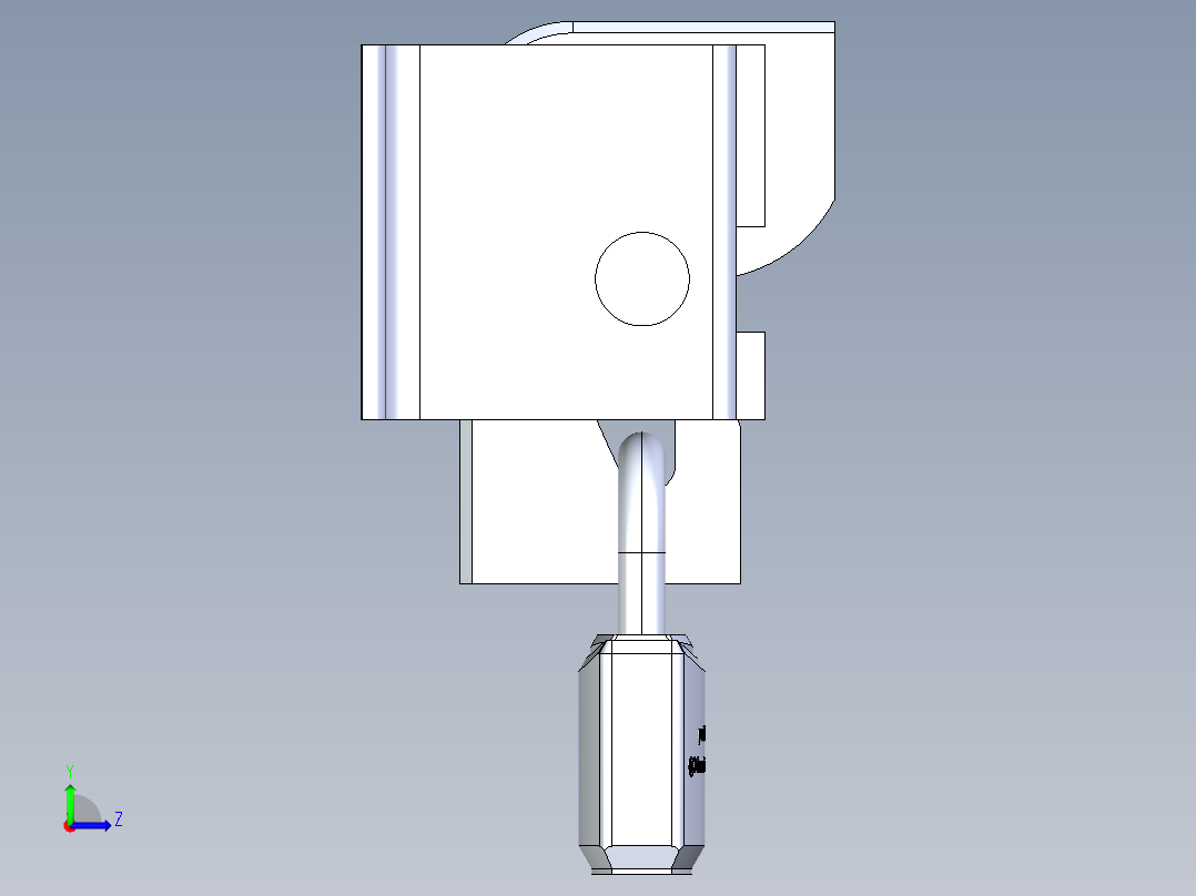 简单的自动门闩锁左视图