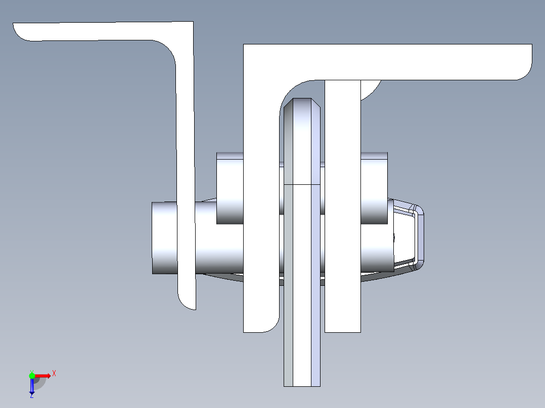 简单的自动门闩锁俯视图