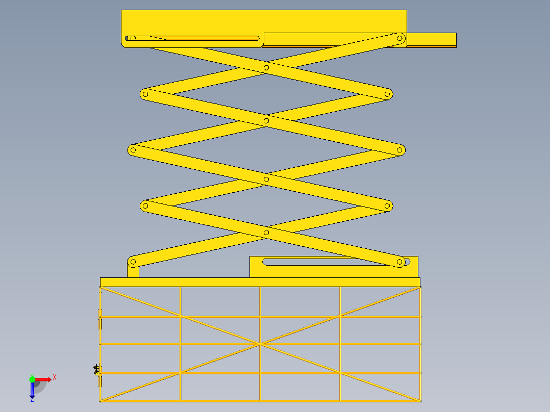 液压升降机俯视图