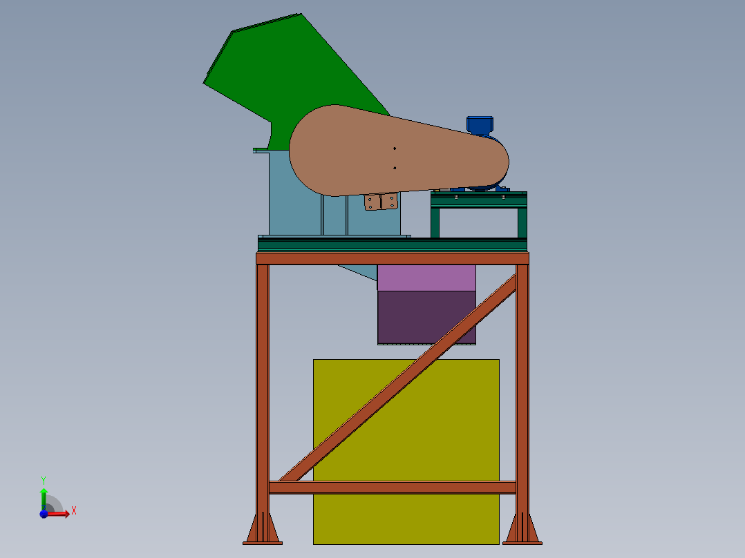 破碎机、破碎机（粉碎机）前视图