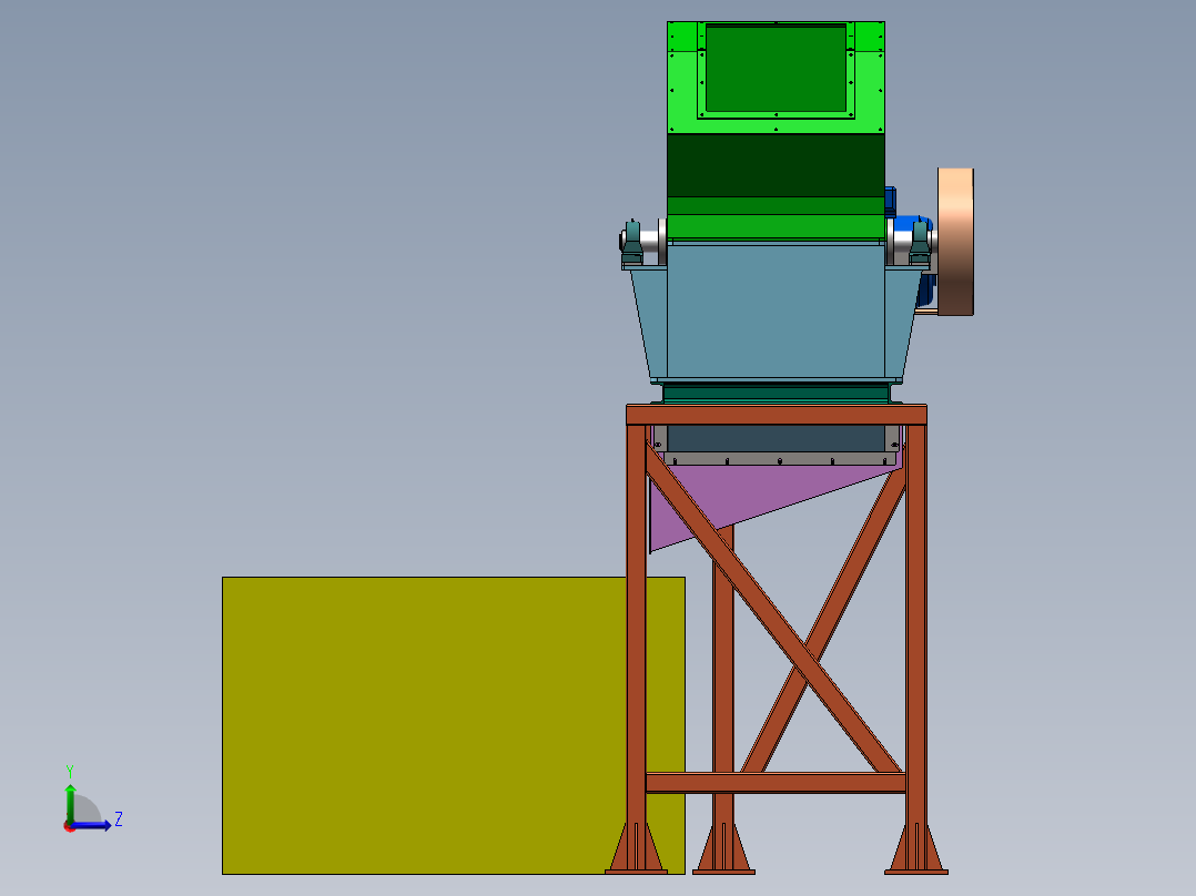 破碎机、破碎机（粉碎机）左视图