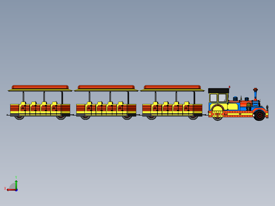 火车机车列车dotto-trains-1831-模型格式为 sw stp后视图