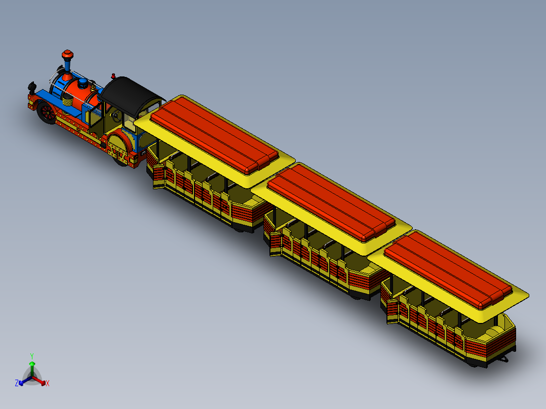 火车机车列车dotto-trains-1831-模型格式为 sw stp正等轴测图