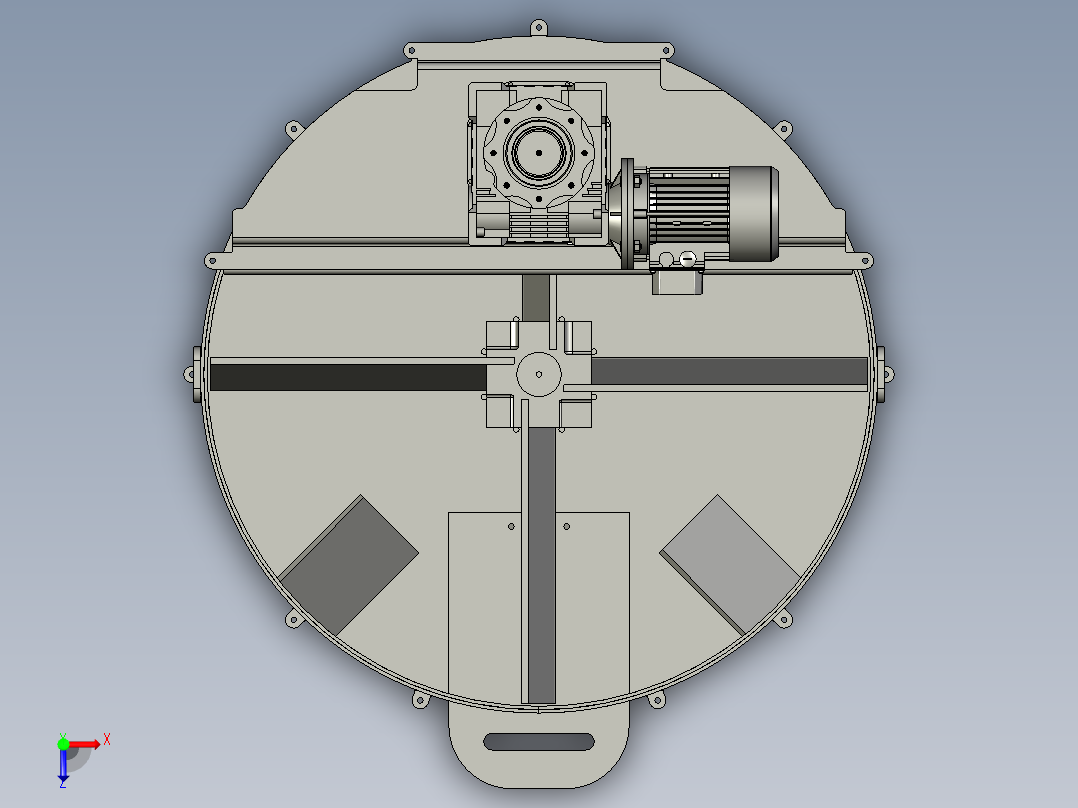 砂芯搅拌机罐体俯视图