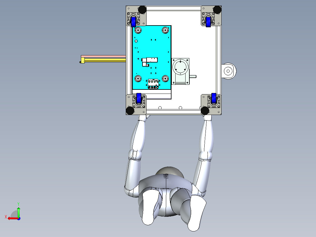 半自动双工位锁螺丝机后视图