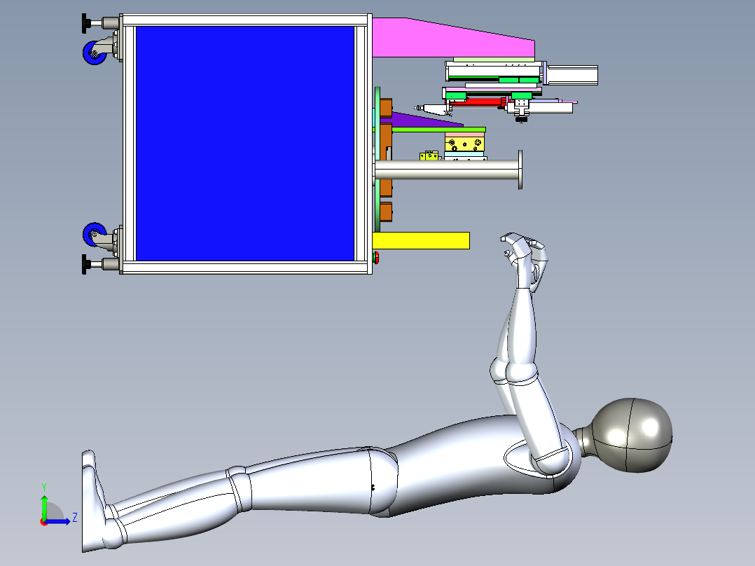 半自动双工位锁螺丝机左视图