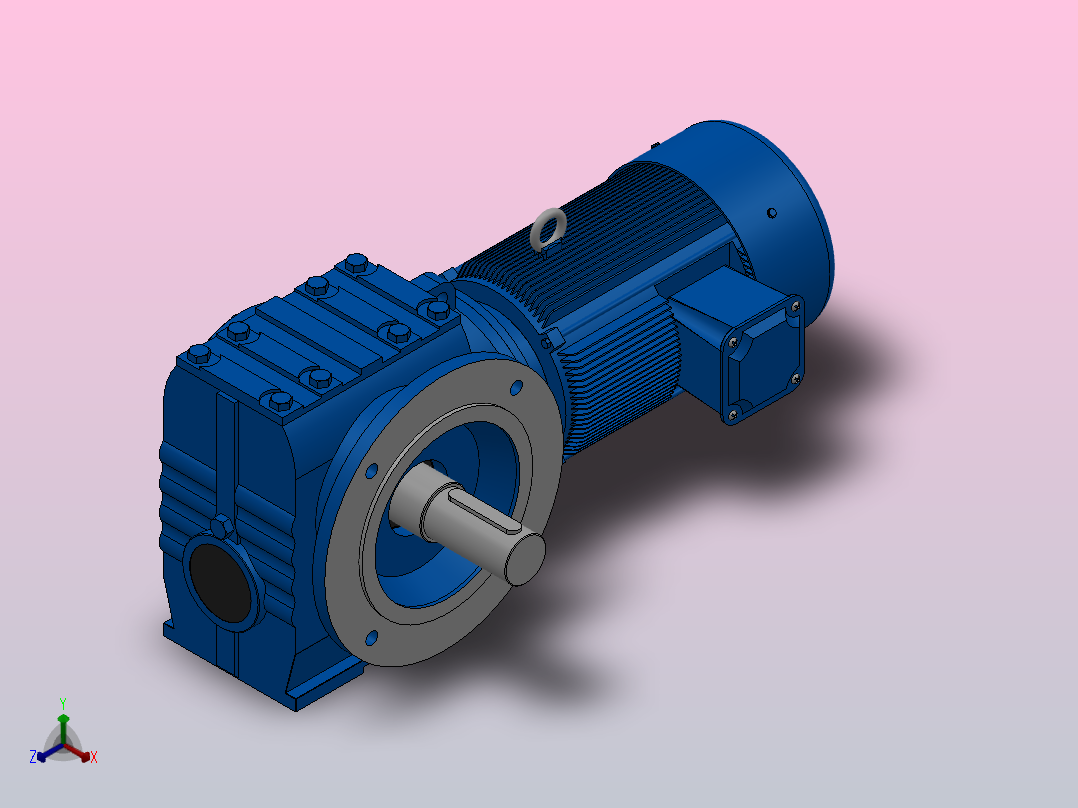 SF87法兰轴伸式安装斜齿-蜗轮蜗杆减速机SF87-YV4-4P-43.13-M1-0°-A主视图
