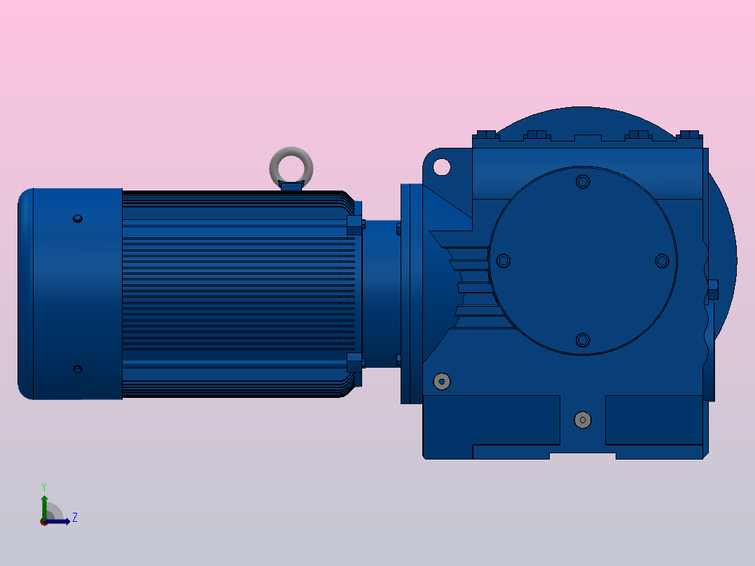 SF87法兰轴伸式安装斜齿-蜗轮蜗杆减速机SF87-YV4-4P-43.13-M1-0°-A左视图