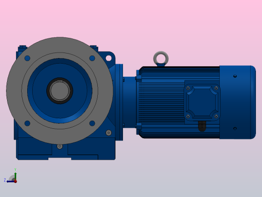 SF87法兰轴伸式安装斜齿-蜗轮蜗杆减速机SF87-YV4-4P-43.13-M1-0°-A右视缩略图