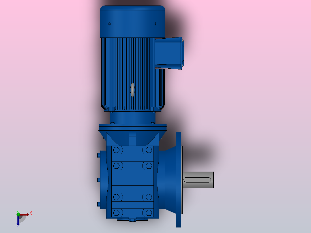 SF87法兰轴伸式安装斜齿-蜗轮蜗杆减速机SF87-YV4-4P-43.13-M1-0°-A俯视图
