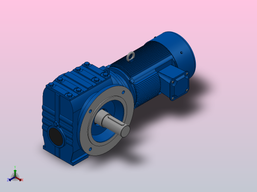 SF87法兰轴伸式安装斜齿-蜗轮蜗杆减速机SF87-YV4-4P-43.13-M1-0°-A正等轴测缩略图