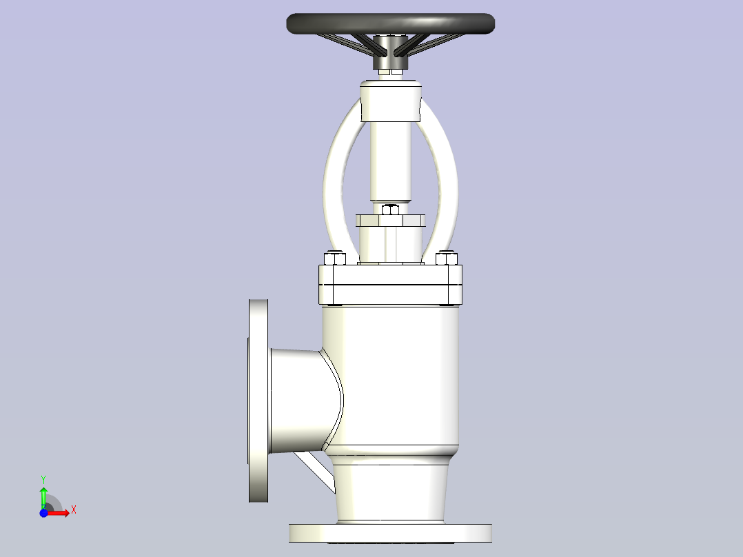 CB╱T 3196-1995[B型法兰铸钢海水截止阀B16050]前视图