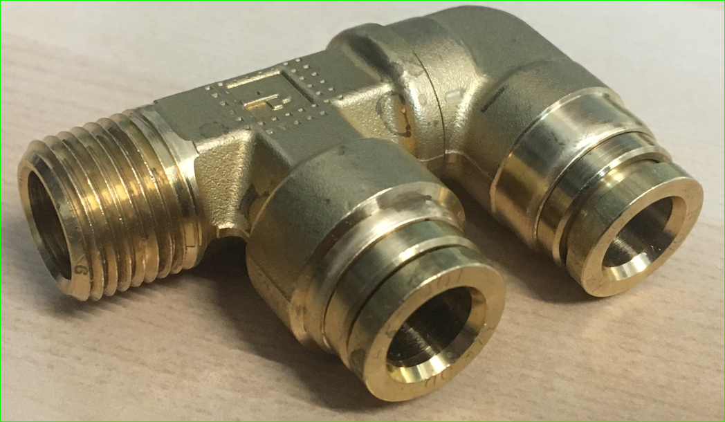 派克189PMTR6-6-6黄铜配件3-8英寸MNPT x 3-8 PTC x 3-8 PTC快插接头直通转接头