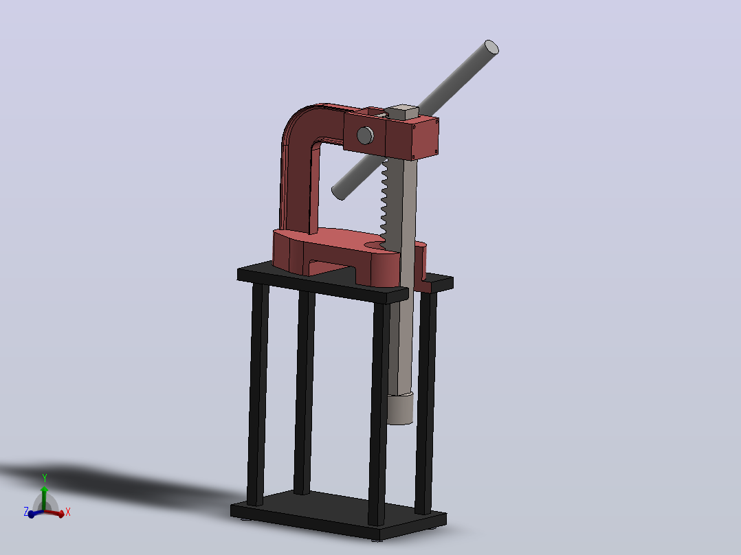 手动压力成型机press-machine-22-模型格式为 sw主视图