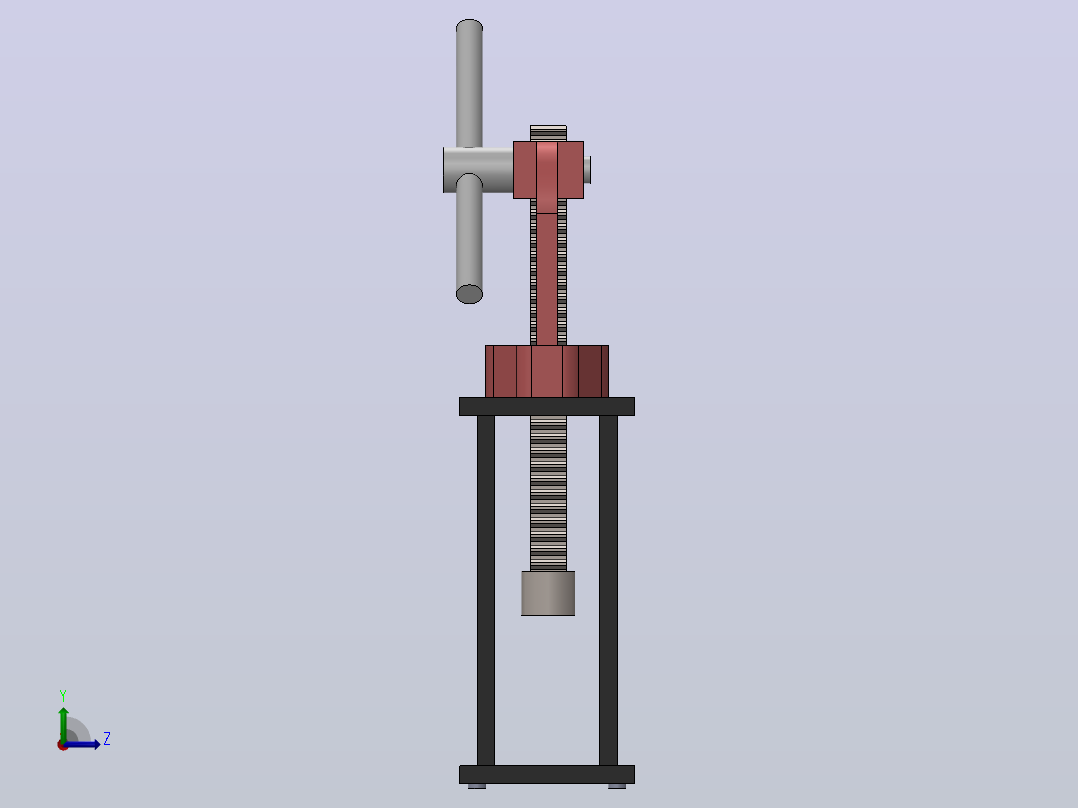 手动压力成型机press-machine-22-模型格式为 sw左视图