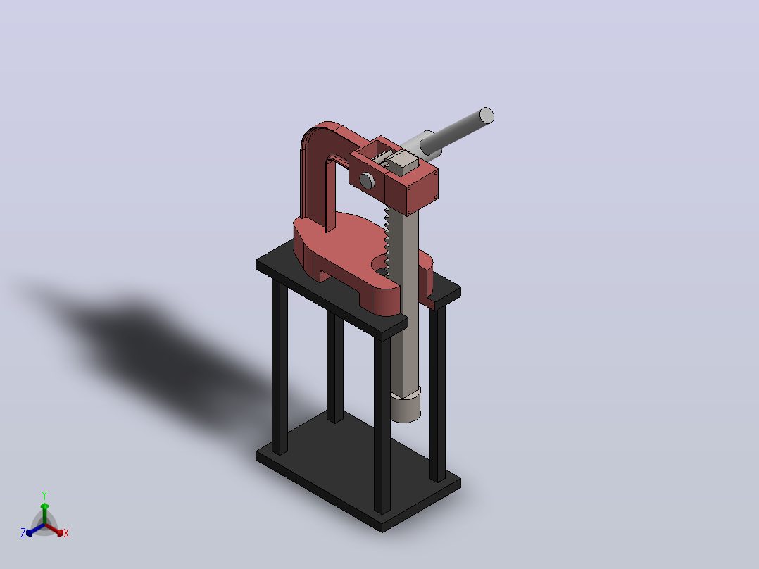 手动压力成型机press-machine-22-模型格式为 sw正等轴测图