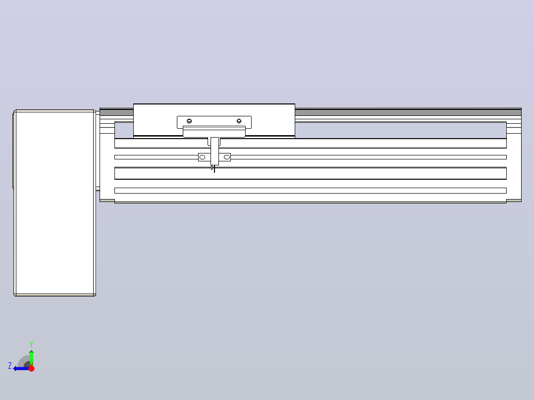皮带直线轴半封闭可选导轨TPA-HNB-140D-120-L100-RP-Y-P40-N3右视图