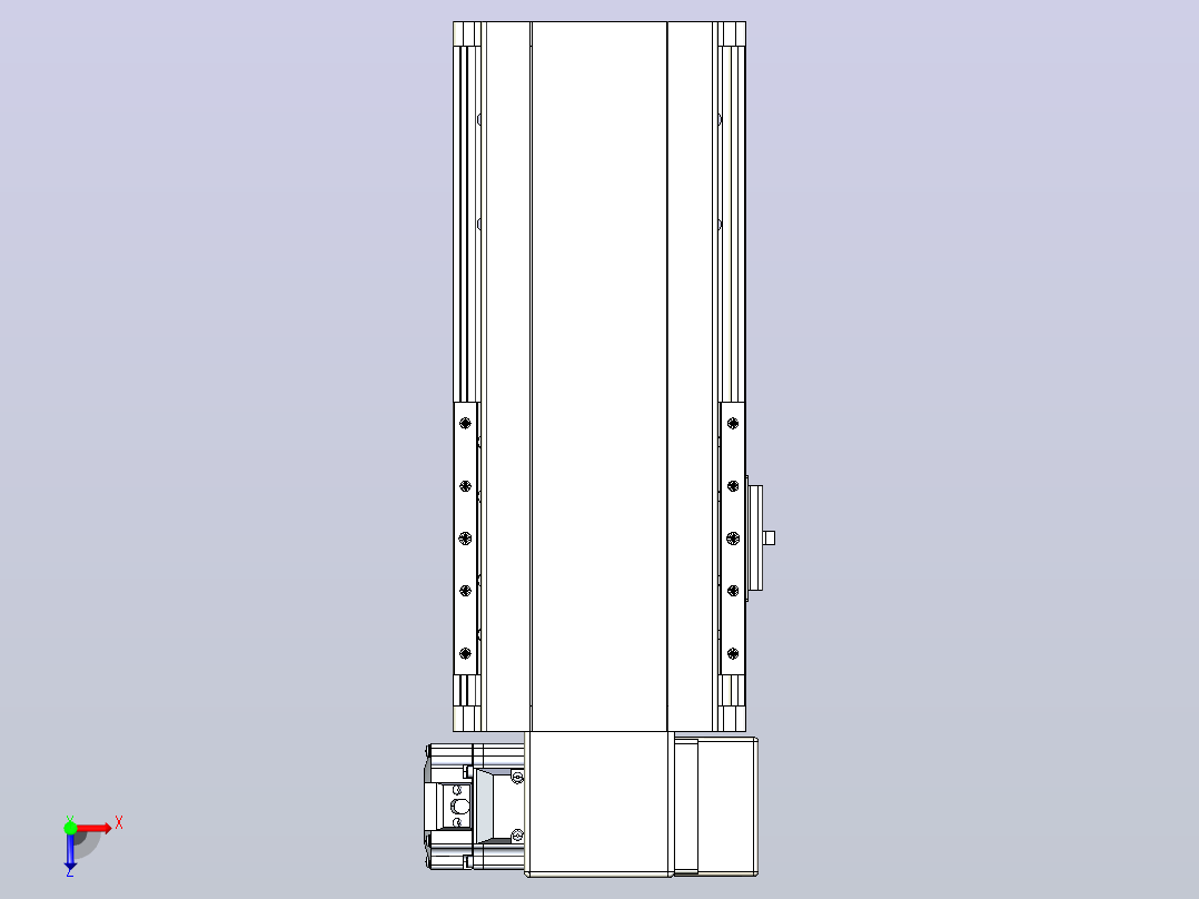 皮带直线轴半封闭可选导轨TPA-HNB-140D-120-L100-RP-Y-P40-N3俯视图