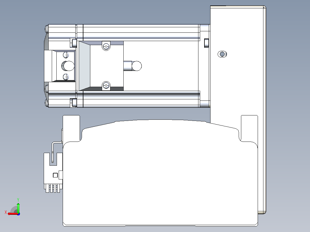 皮带直线轴半封闭可选导轨TPA-HNB-140D-120-L300-LU-C-P40-N3后视图