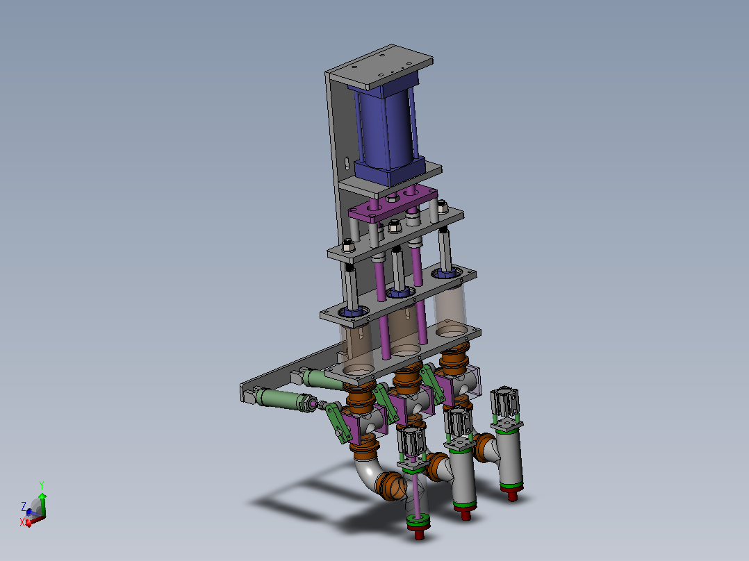 建筑砖材成型装置设计（SW+CAD+说明书）主视图