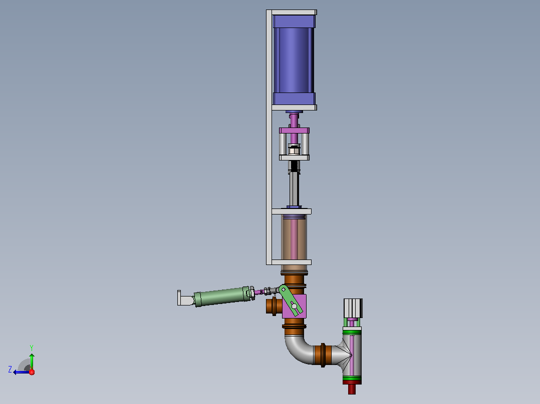 建筑砖材成型装置设计（SW+CAD+说明书）右视图