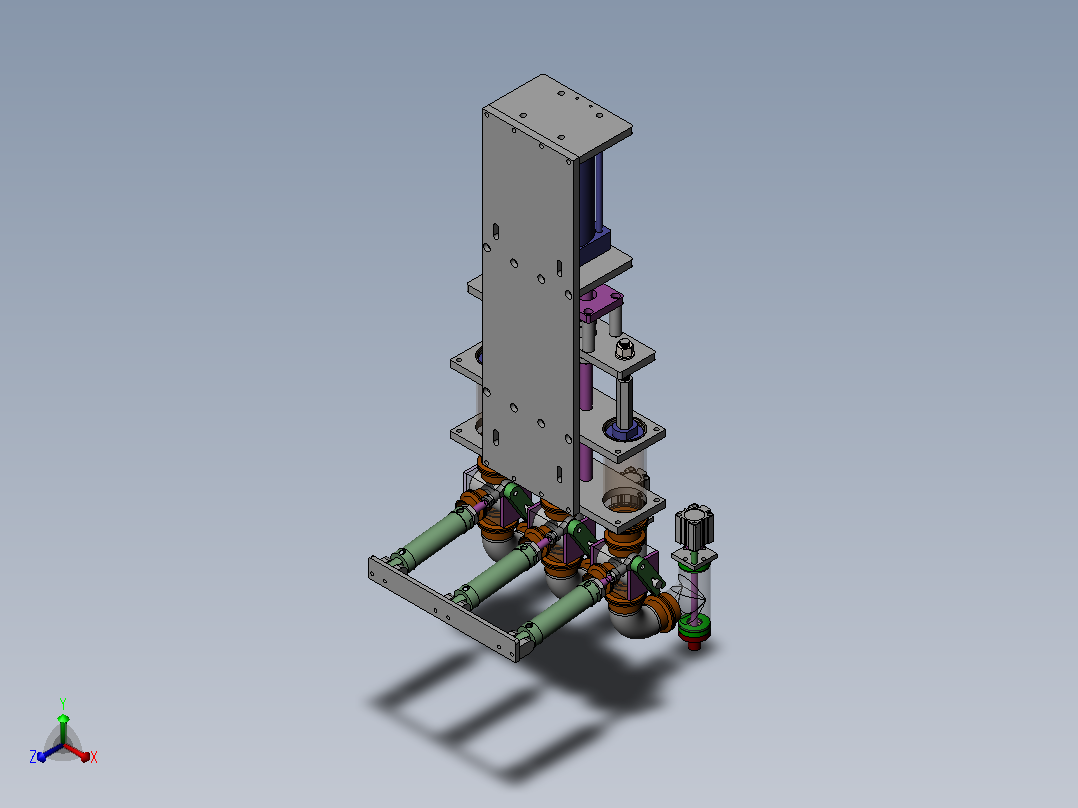建筑砖材成型装置设计（SW+CAD+说明书）正等轴测图