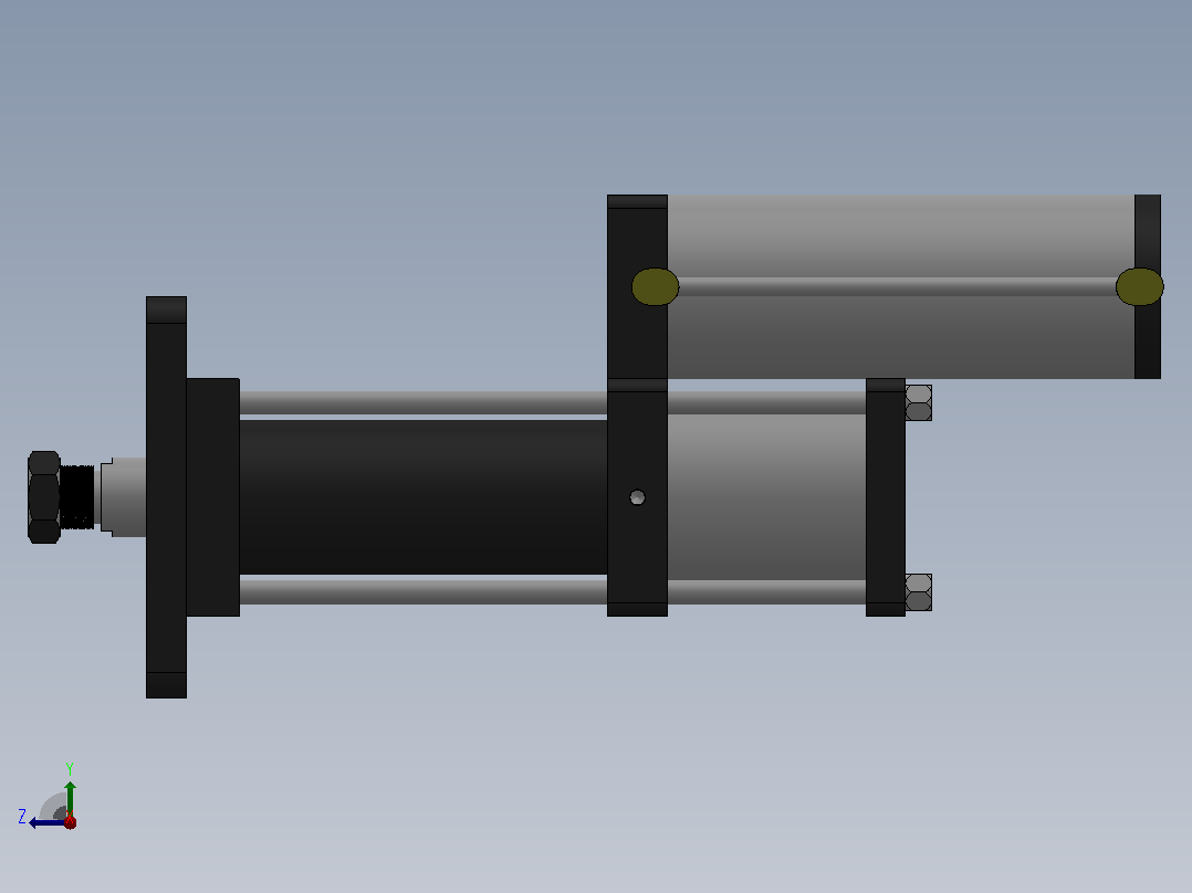 MPT-20T系列标准型[MPT-125-200-5-20T-M1-S1-0°]气压增压缸右视图