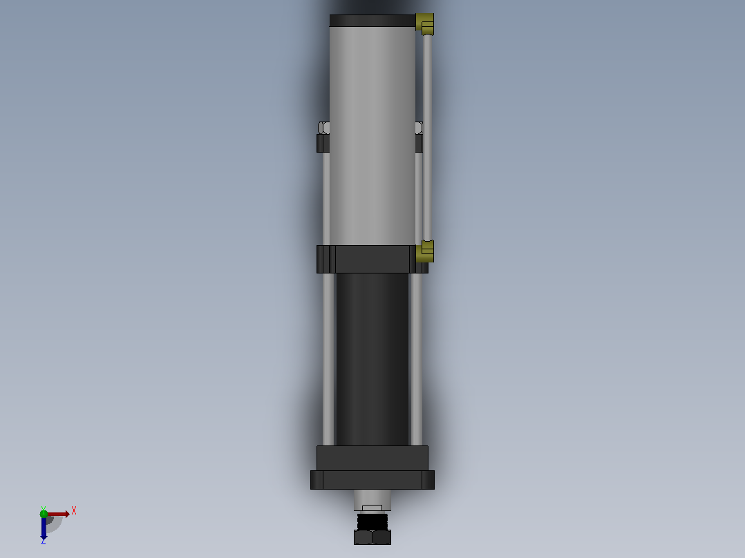 MPT-20T系列标准型[MPT-125-200-5-20T-M1-S1-0°]气压增压缸俯视图