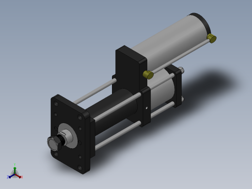MPT-20T系列标准型[MPT-125-200-5-20T-M1-S1-0°]气压增压缸正等轴测缩略图