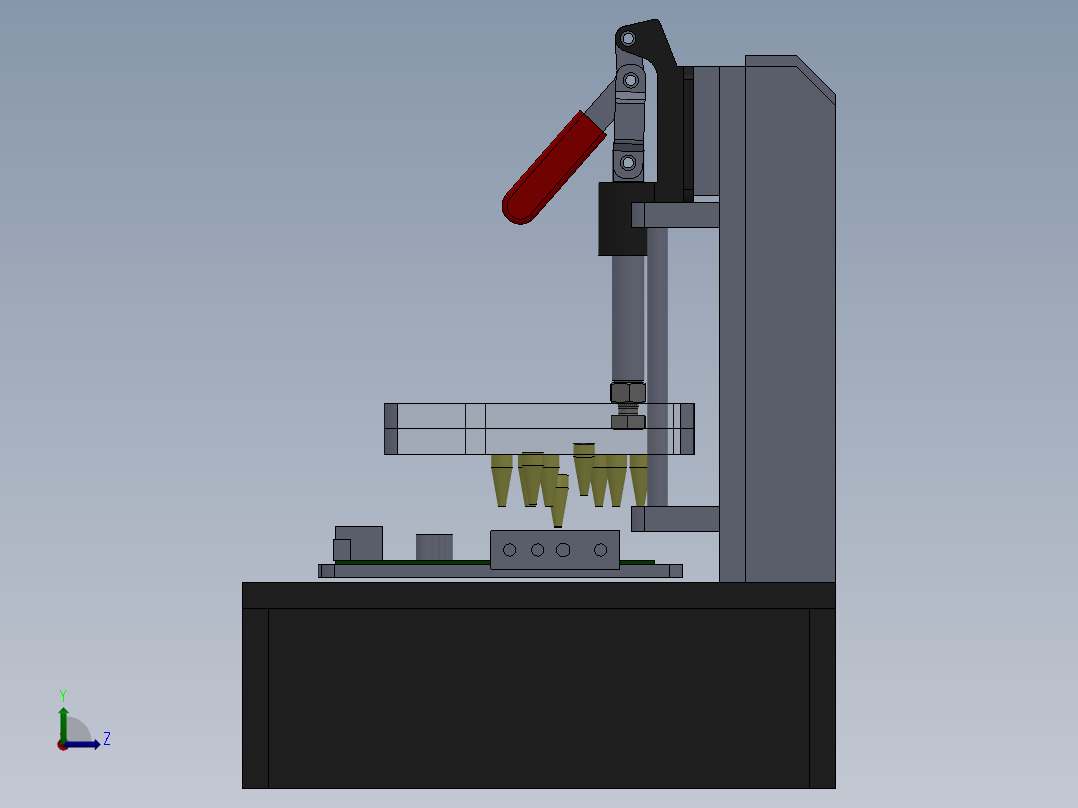手动测试夹具左视图