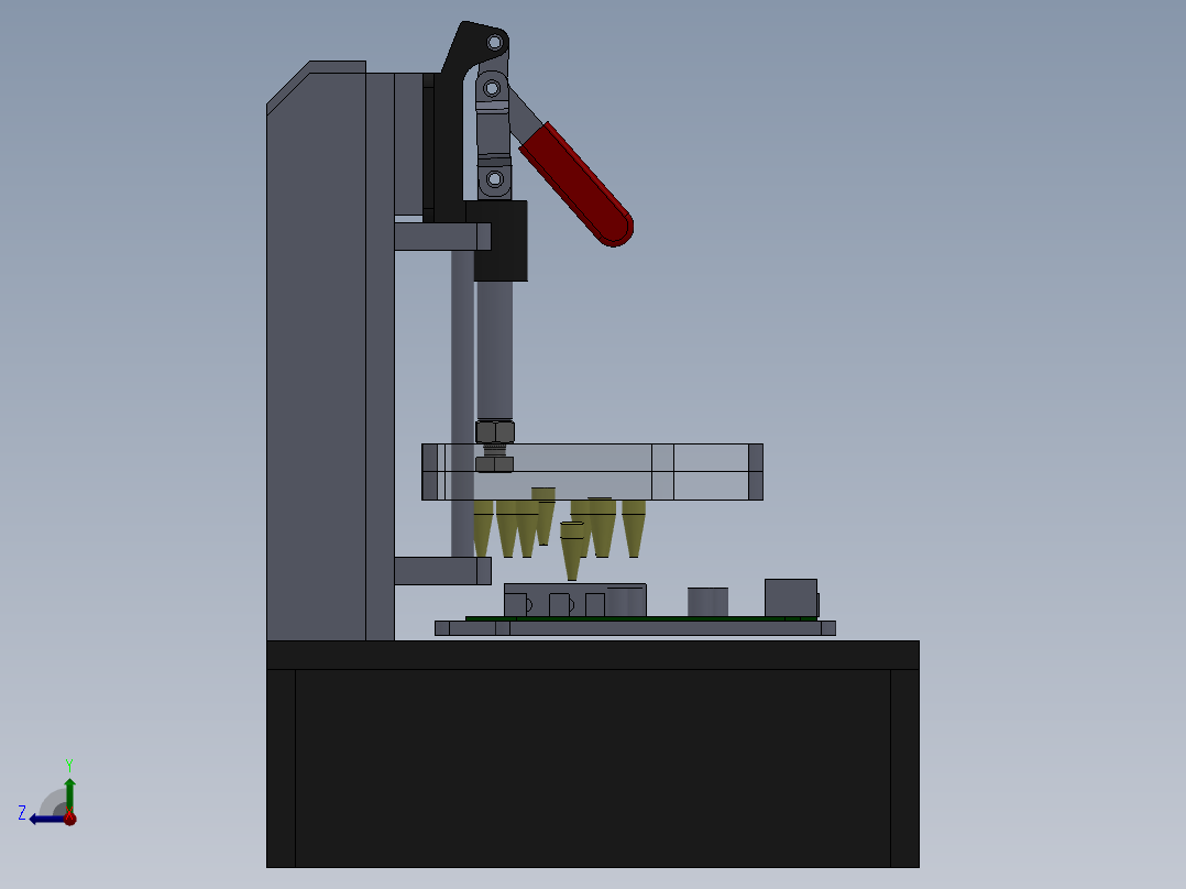 手动测试夹具右视图
