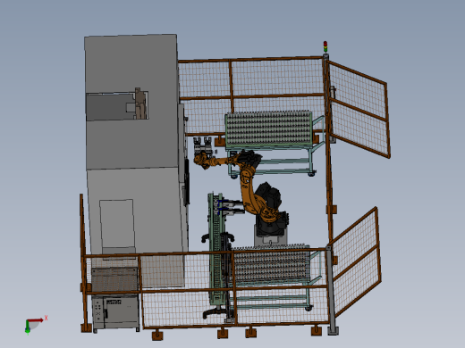 中频淬火机器人自动上下料打标工作站sw16可编辑