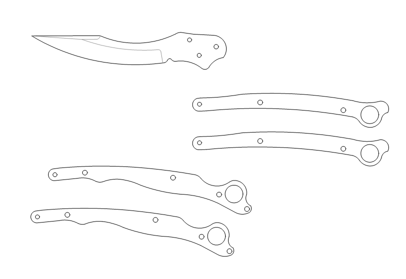 水果刀具CAD图纸模型DIY激光线切割钳工手工机械制作艺术品