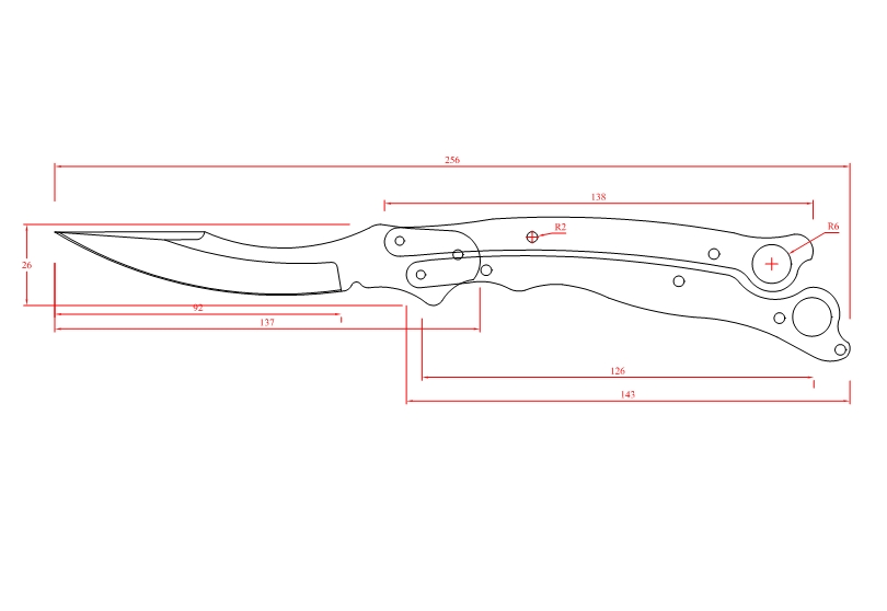 水果刀具CAD图纸模型DIY激光线切割钳工手工机械制作艺术品