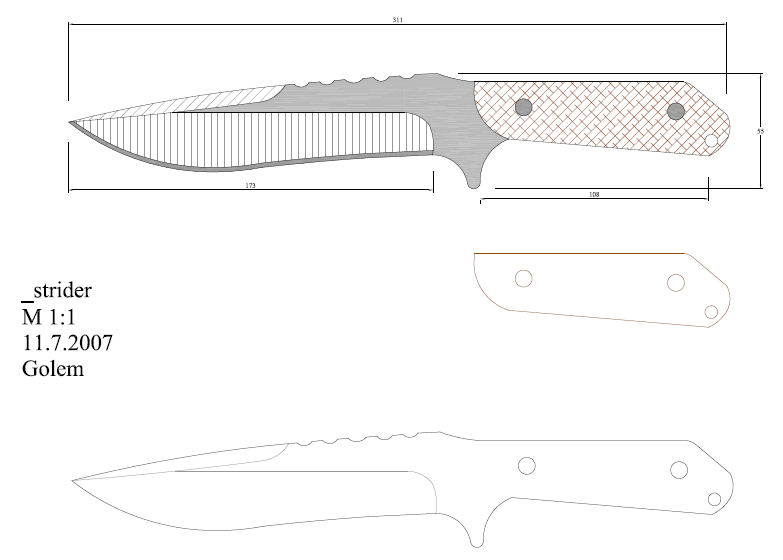 水果刀具CAD图纸模型DIY激光线切割钳工手工机械制作艺术品
