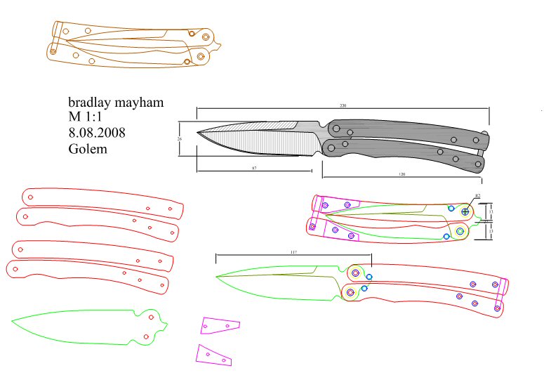 水果刀具CAD图纸模型DIY激光线切割钳工手工机械制作艺术品