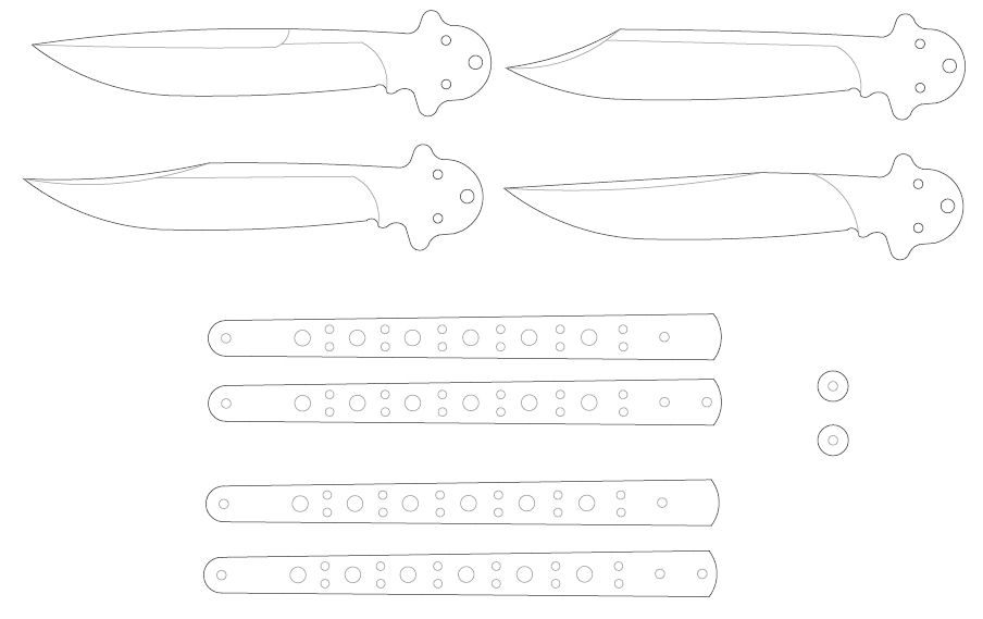 水果刀具CAD图纸模型DIY激光线切割钳工手工机械制作艺术品