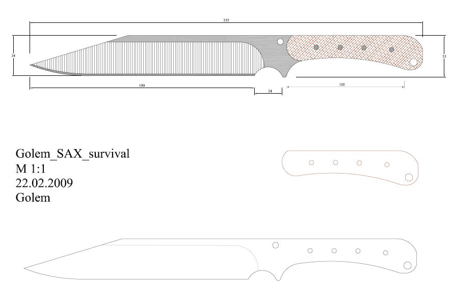 水果刀具CAD图纸模型DIY激光线切割钳工手工机械制作艺术品