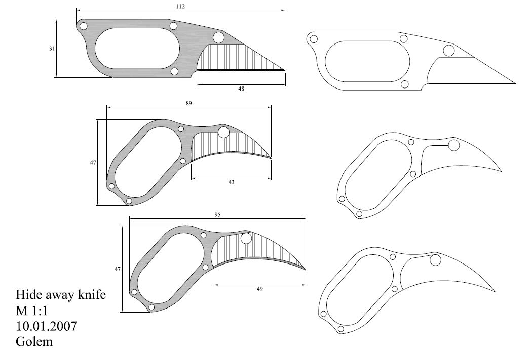 水果刀具CAD图纸模型DIY激光线切割钳工手工机械制作艺术品
