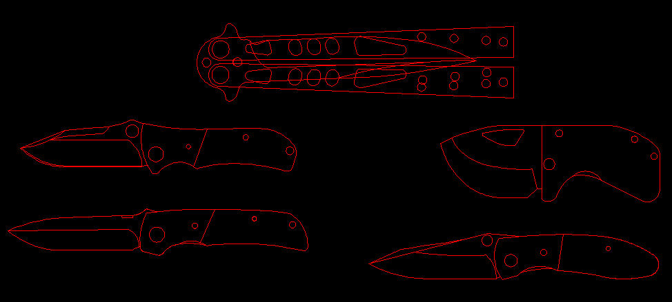 水果刀具CAD图纸模型DIY激光线切割钳工手工机械制作艺术品